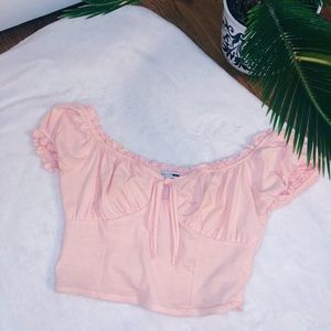 Fashion nova baby pink off the shoulder top
